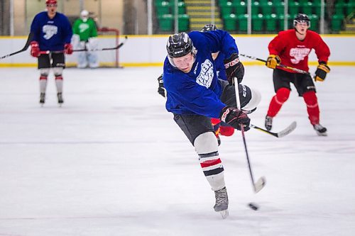 MIKAELA MACKENZIE / WINNIPEG FREE PRESS

Blake Burr skates on the first day of the Selkirk Steelers MJHL training camp at the Selkirk Recreation Centre on Friday, Sept. 18, 2020.  For Mike Sawatzky story.

Winnipeg Free Press 2020