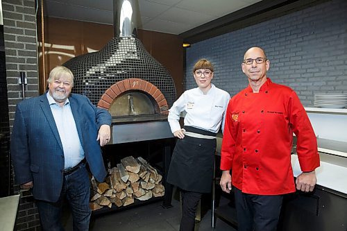 MIKE DEAL / WINNIPEG FREE PRESS
(from left) Wow Hospitality president Doug Stephen with the co-owners and head chefs, Kelly Cattani and Michael Dacquisto in the two-in-one restaurant concept Bluestone Cottage/Alena Rustic Italian at 3670 Roblin Blvd.
200918 - Friday, September 18, 2020.
