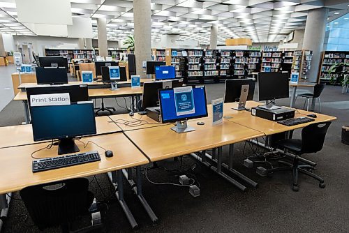 JESSE BOILY  / WINNIPEG FREE PRESS
The Millennium Library prepares for its reopening on Monday.  Libraries will reopen for browsing with some restrictions. Friday, Sept. 18, 2020.
Reporter: Joyanne