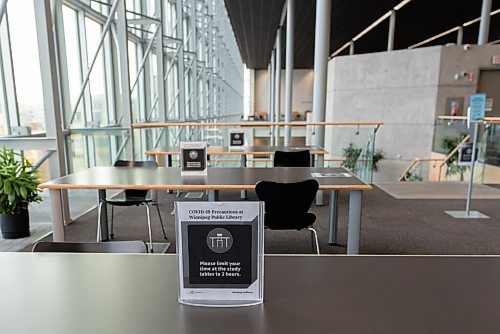 JESSE BOILY / WINNIPEG FREE PRESS
The Millennium Library prepares for its reopening on Monday. Libraries will reopen for browsing with some restrictions. Friday, Sept. 18, 2020.
Reporter: Joyanne
