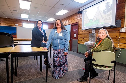 MIKAELA MACKENZIE / WINNIPEG FREE PRESS

Bobbi-Jo Leclair, Itinerant Indigenous Education consultant (left), Diane Maytwayashing, Anishinaabe community member, and Chickadee Richard, Anishinaabe knowledge keeper, pose for a portrait while working on a beta version of the Indigenous Minecraft they're unveiling in November in Winnipeg on Thursday, Sept. 24, 2020. For Maggie Macintosh story. 

Winnipeg Free Press 2020