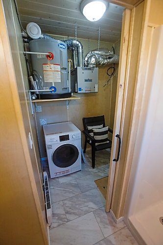 MIKE DEAL / WINNIPEG FREE PRESS
The utility room just off the bathroom of the 379sqft Micro Mezzo that Mezzo Homes produce in their construction facility in Selkirk, MB.
200924 - Thursday, September 24, 2020.