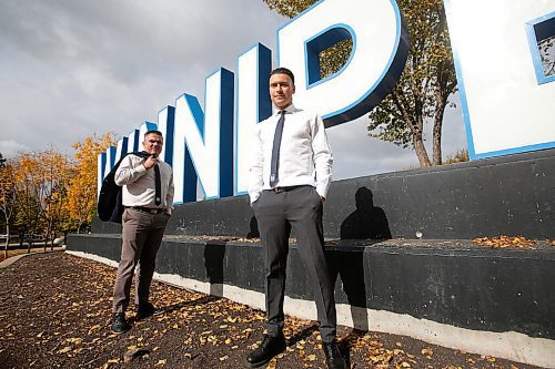 JOHN WOODS / WINNIPEG FREE PRESS
Jorge Cabral, team manager for FC Manitoba of the USL2, left, and Michele Paolucci are photographed at The Forks Sunday, September 27, 2020. Cabral signed Paolucci to play for the new USL2 team.

Reporter: Allen
