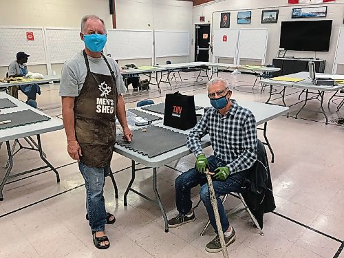 Canstar Community News Park City Men's Shed organizer Fred Bobrowski (left) helps new recruit Phil Veness get started on a project. The Park City Men's Shed group meets, with a limited capacity, on Mondays and Wednesdays from 11:30 a.m. to 2 p.m. at the Elmwood / EK Active Living Centre (180 Poplar Ave.). (SHELDON BIRNIE/CANSTAR/THE HERALD)
