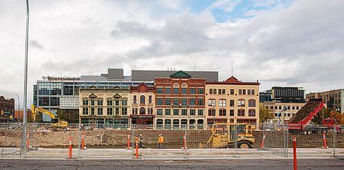 MIKE DEAL / WINNIPEG FREE PRESS
The facade of Red River College on Princess Street Wednesday morning while construction continues at the site of the now demolished Public Safety Building where the Winnipeg Police used to be headquartered.
200930 - Wednesday, September 30, 2020.