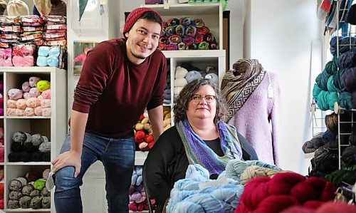 RUTH BONNEVILLE / WINNIPEG FREE PRESS

BIZ - Mental health and business owners,  Wolseley Wool

Portrait of Wolseley Wool owner, Mona Zaharia and her son Josh Zaharia, in their store on Westminster Ave,  Mona's son. Josh,  has been a huge support for her during this time.  

SKED: Story on today's Winnipeg Chamber of Commerce virtual small business forum, which is focusing its keynote on mental health for business owners. 

See story by Reporter,Temur Durrani

Sept 30th,, 2020