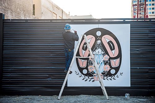 MIKAELA MACKENZIE / WINNIPEG FREE PRESS

Armand Renz installs Wind of the Supernatural by Bubzee and Sage Nowak at 396 Portage Avenue as part of the Wall-to-Wall mural festival installation in Winnipeg on Thursday, Oct. 1, 2020. 

Winnipeg Free Press 2020