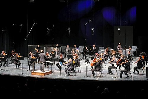 Daniel Crump / Winnipeg Free Press. WSO opening night with COVID protective measures in place. WSO Concertmaster Gwen Hoebig performs the Bach violin concertos. October 2, 2020.