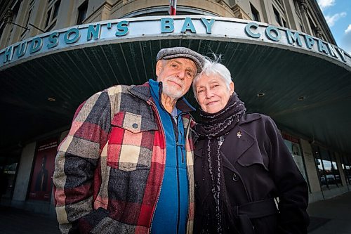 Daniel Crump / Winnipeg Free Press. David and Elizabeth Jasysyn are celebrating their 39th wedding anniversary today by visiting the Bay store in downtown Winnipeg. The building holds fond memories for the couple who first met at the downtown landmark. October 3, 2020.