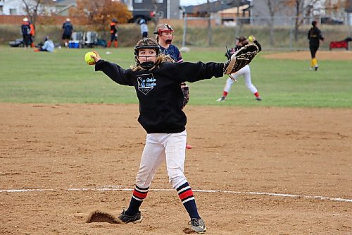 Canstar Community News Mia Milloy winds up for a pitch on Sept. 27. Milloy plays on the U12 Manitoba Angels team and was facing the Eastman Wildcats. (GABRIELLE PICHÉ/CANSTAR COMMUNITY NEWS/HEADLINER)