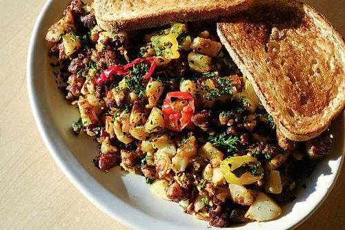 Mike Sudoma / Winnipeg Free Press
A fresh dish of Falafel Places Turkey Hash Thursday afternoon
October 7, 2020