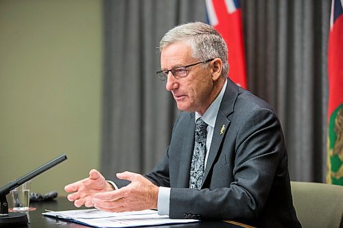 MIKAELA MACKENZIE / WINNIPEG FREE PRESS

Agriculture and resource development minister Blaine Pedersen speaks about new rules for sustainable moose hunting practices at the Manitoba Legislative Building in Winnipeg on Friday, Oct. 9, 2020. For Carol Sanders story.

Winnipeg Free Press 2020