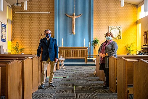 MIKAELA MACKENZIE / WINNIPEG FREE PRESS
Reverend Murray Still (left) and intern pastor Andrea Grozli pose for a portrait at The Church of St. Stephen and St. Bede, which is celebrating 50 years of working together as a joint Lutheran-Anglican congregation, in Winnipeg on Friday, Oct. 9, 2020. For Brenda Suderman story.
Winnipeg Free Press 2020