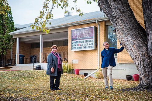 MIKAELA MACKENZIE / WINNIPEG FREE PRESS
Intern pastor Andrea Grozli (left) and reverend Murray Still pose for a portrait at The Church of St. Stephen and St. Bede, which is celebrating 50 years of working together as a joint Lutheran-Anglican congregation, in Winnipeg on Friday, Oct. 9, 2020. For Brenda Suderman story.
Winnipeg Free Press 2020