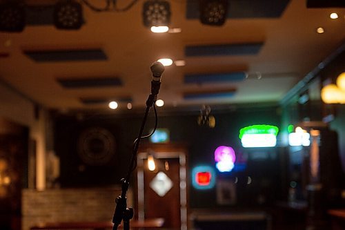 Mike Sudoma / Winnipeg Free Press
A lone microphone stands as a reminder of the once lively nightlife scene of pre CoVid 19 days.
October 9, 2020