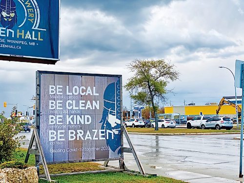 Canstar Community News The sign outside Brazen Hall Kitchen and Brewery may be a plug for the restaurant but it also offers good advice.