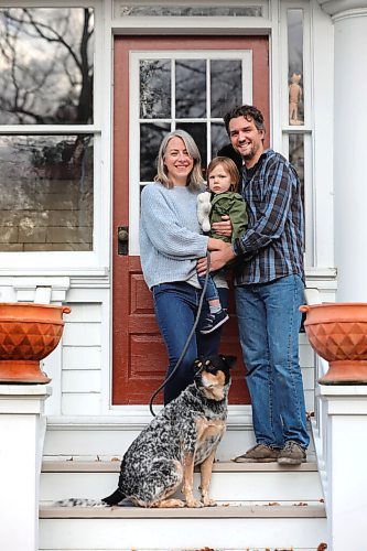RUTH BONNEVILLE / WINNIPEG FREE PRESS

ENT - moving back home

Family portrait of Vanessa Kuzina, her husband Chris Young., their daughter, Winona (2yrs) and dog Lucy, on front steps of home.  For story on Winnipeggers who have moved home during the pandemic.

Jen Zoratti
Oct 15th, 2020