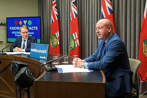 MIKE DEAL / WINNIPEG FREE PRESS
Dr. Brent Roussin, chief provincial public health officer, during the latest COVID-19 update at the Manitoba Legislative building Friday, October 16, 2020.
201016 - Friday, October 16, 2020.