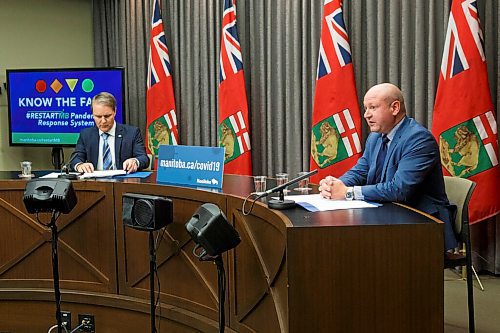 MIKE DEAL / WINNIPEG FREE PRESS
Dr. Brent Roussin, chief provincial public health officer, during the latest COVID-19 update at the Manitoba Legislative building Friday, October 16, 2020.
201016 - Friday, October 16, 2020.