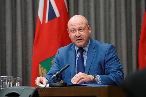 MIKE DEAL / WINNIPEG FREE PRESS
Dr. Brent Roussin, chief provincial public health officer, during the latest COVID-19 update at the Manitoba Legislative building Friday, October 16, 2020.
201016 - Friday, October 16, 2020.