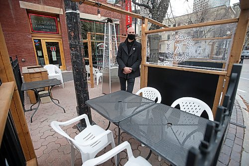 JOHN WOODS / WINNIPEG FREE PRESS
Mark Turner, owner of Amsterdam Tea Room and Bar, is photographed on his patio in the Exchange Tuesday, October 20, 2020. Turner has applied to extend his outdoor patio licence.

Reporter: Kellen