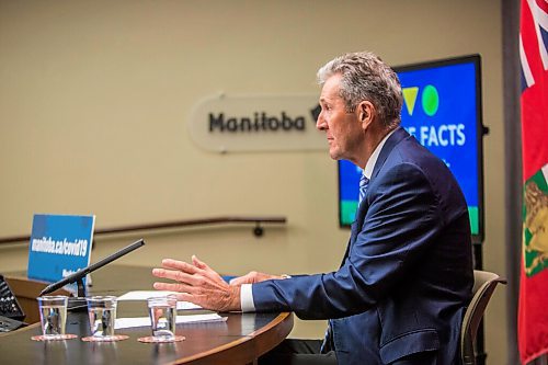 MIKAELA MACKENZIE / WINNIPEG FREE PRESS

Premier Brian Pallister gives an enforcement update at the Manitoba Legislative Building in Winnipeg on Wednesday, Oct. 21, 2020. For Carol Sanders story.

Winnipeg Free Press 2020