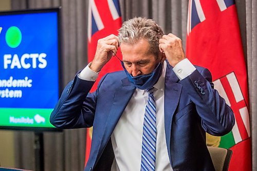 MIKAELA MACKENZIE / WINNIPEG FREE PRESS

Premier Brian Pallister gives an enforcement update at the Manitoba Legislative Building in Winnipeg on Wednesday, Oct. 21, 2020. For Carol Sanders story.

Winnipeg Free Press 2020