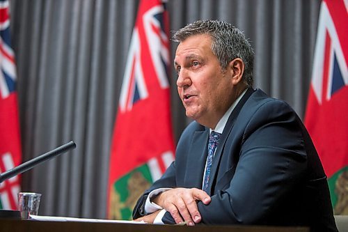 MIKAELA MACKENZIE / WINNIPEG FREE PRESS

Justice minister Cliff Cullen speaks at a press conference at the Manitoba Legislative Building in Winnipeg on Monday, Oct. 26, 2020. For Carol Sanders story.

Winnipeg Free Press 2020