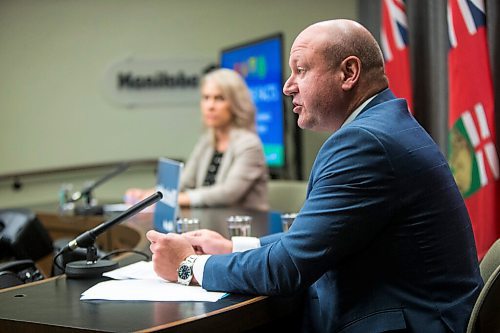 MIKAELA MACKENZIE / WINNIPEG FREE PRESS

Dr. Brent Roussin, chief provincial public health officer, speaks about the latest COVID-19 numbers in a press conference at the Manitoba Legislative Building in Winnipeg on Monday, Oct. 26, 2020. For Danielle Da Silva story.

Winnipeg Free Press 2020