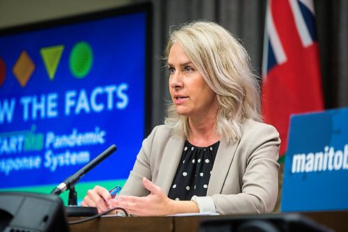 MIKAELA MACKENZIE / WINNIPEG FREE PRESS

Lanette Siragusa, chief nursing officer, speaks about the latest COVID-19 numbers in a press conference at the Manitoba Legislative Building in Winnipeg on Monday, Oct. 26, 2020. For Danielle Da Silva story.

Winnipeg Free Press 2020