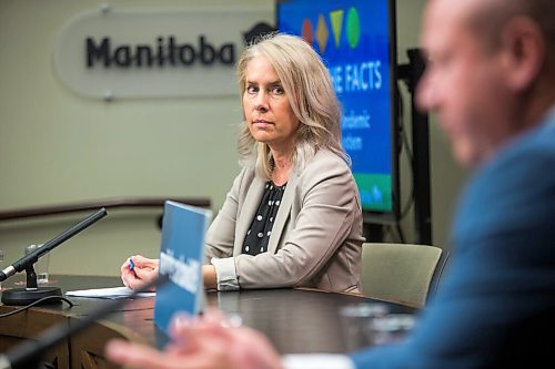 MIKAELA MACKENZIE / WINNIPEG FREE PRESS

Lanette Siragusa, chief nursing officer, speaks about the latest COVID-19 numbers in a press conference at the Manitoba Legislative Building in Winnipeg on Monday, Oct. 26, 2020. For Danielle Da Silva story.

Winnipeg Free Press 2020