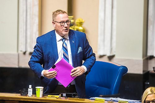 MIKAELA MACKENZIE / WINNIPEG FREE PRESS

Scott Fielding, minister of finance, speaks during question period at the Manitoba Legislative Building in Winnipeg on Monday, Oct. 26, 2020. For Carol/Larry story.

Winnipeg Free Press 2020