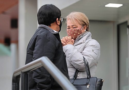 RUTH BONNEVILLE / WINNIPEG FREE PRESS

Local - ADAO KILLING 

Imelda and her husband, Jaime Adao Sr., make their way out of the Woodsworth building after court hearing Tuesday morning for the slaying of their 17-year-old Jaime Adao Jr., during a home invasion on McGee Street in March 2019. 

ADAO KILLING PLEAS: 
At the Law Courts today guilty pleas were presented with an agreed statement of facts, sentencing at a later date, family not talking until then.  


Oct 27th,, 2020