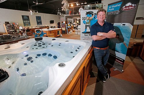 JOHN WOODS / WINNIPEG FREE PRESS
Dustin Last, sales manager at Arctic Spas in Oak Bluff, is photographed in their showroom  Wednesday, October 28, 2020. Winter activity salespeople are reporting there has been an an increase in revenue since start of COVID.

Reporter: Malak