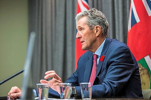 MIKAELA MACKENZIE / WINNIPEG FREE PRESS

Premier Brian Pallister speaks at a press conference at the Manitoba Legislative Building in Winnipeg on Monday, Nov. 2, 2020. For Carol Sanders story.

Winnipeg Free Press 2020