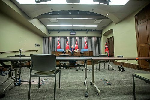 MIKAELA MACKENZIE / WINNIPEG FREE PRESS

Premier Brian Pallister speaks at a press conference at the Manitoba Legislative Building in Winnipeg on Monday, Nov. 2, 2020. For Carol Sanders story.

Winnipeg Free Press 2020