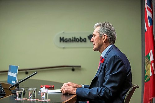 MIKAELA MACKENZIE / WINNIPEG FREE PRESS

Premier Brian Pallister speaks at a press conference at the Manitoba Legislative Building in Winnipeg on Monday, Nov. 2, 2020. For Carol Sanders story.

Winnipeg Free Press 2020