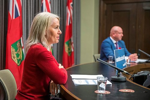 MIKAELA MACKENZIE / WINNIPEG FREE PRESS

Lanette Siragusa, chief nursing officer, and Dr. Brent Roussin, chief provincial public health officer, speak at a press conference at the Manitoba Legislative Building in Winnipeg on Monday, Nov. 2, 2020. For Danielle Da Silva story.

Winnipeg Free Press 2020