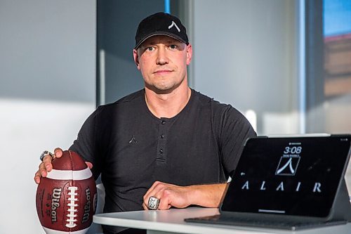 MIKAELA MACKENZIE / WINNIPEG FREE PRESS

Bombers long snapper Chad Rempel poses for a portrait at the Alair Homes office, where he works, in Winnipeg on Tuesday, Nov. 3, 2020. For Taylor Allen story.

Winnipeg Free Press 2020