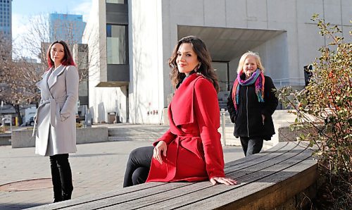 RUTH BONNEVILLE / WINNIPEG FREE PRESS

ENT - Mb. Opera Season

Three Manitoba Opera singers, Tracy Dahl (coloured scarf), Lara Secord-Haid (grey coat) and Andriana Chuchman (red coat), pose for a group portrait outside the concert hall this week.  

Description:Holly Harris story on the Mb Opera season. 

See Holly Harris story

Nov 4th,  2020