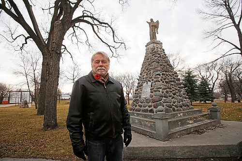 JOHN WOODS / WINNIPEG FREE PRESS
John Paskievich, filmmaker and photographer, is photographed at a monument for Ukrainian soldiers killed in the Second World War Thursday, November 5, 2020. Paskievich has produced the film A Canadian War about Ukrainian lives before and during the war.

Reporter: Small