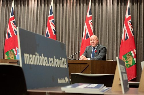 Mike Sudoma / Winnipeg Free Press
Dr Brent Roussin updates Winnipeg on the current Covid statistics from the Manitoba Legislative Building Friday afternoon.
November 6, 2020