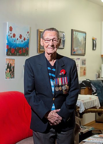 Mike Sudoma / Winnipeg Free Press
Remembrance Day is going to look a little different this year for Orville Marshall, a 98 year old veteran who is normally an attendant at Remembrance Day services, but with no events or gatherings planned due to Covid 19, Marshall plans to stay home and watch a Remembrance Day program on his TV instead.
November 6, 2020