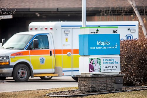 MIKAELA MACKENZIE / WINNIPEG FREE PRESS

An ambulance sits outside of the Maples long term care home in Winnipeg on Monday, Nov. 9, 2020. For --- story.

Winnipeg Free Press 2020