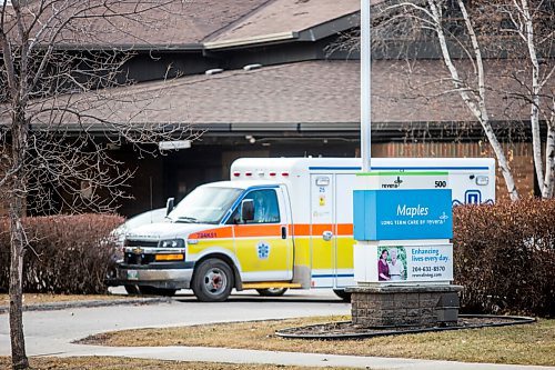 MIKAELA MACKENZIE / WINNIPEG FREE PRESS

An ambulance sits outside of the Maples long term care home in Winnipeg on Monday, Nov. 9, 2020. For --- story.

Winnipeg Free Press 2020