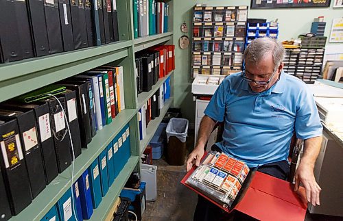 MIKE DEAL / WINNIPEG FREE PRESS
Denis Bouchard a matchbook collector since his mid-teens, has one of the most exhaustive collections in the country - close to a quarter million or so, stored in photo albums, three-ring binders and drawers. 
201109 - Monday, November 09, 2020.