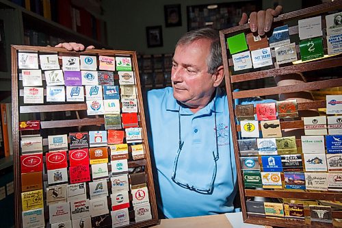 MIKE DEAL / WINNIPEG FREE PRESS
Denis Bouchard a matchbook collector since his mid-teens, has one of the most exhaustive collections in the country - close to a quarter million or so, stored in photo albums, three-ring binders and drawers. 
201109 - Monday, November 09, 2020.