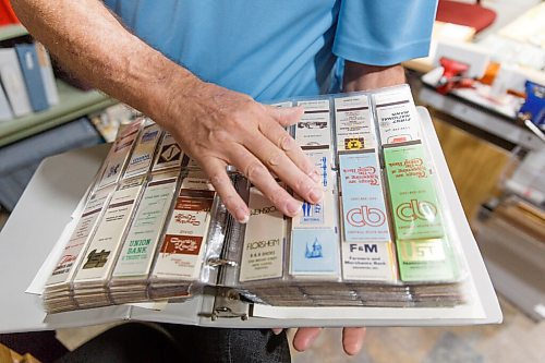 MIKE DEAL / WINNIPEG FREE PRESS
Denis Bouchard a matchbook collector since his mid-teens, has one of the most exhaustive collections in the country - close to a quarter million or so, stored in photo albums, three-ring binders and drawers. 
201109 - Monday, November 09, 2020.