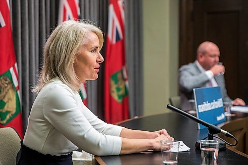 MIKAELA MACKENZIE / WINNIPEG FREE PRESS

Dr. Brent Roussin, chief public health officer, and Lanette Siragusa, chief nursing officer, speak to the media during their regular cover briefing at the Manitoba Legislative Building in Winnipeg on Friday, Nov. 13, 2020. For Carol Sanders story.

Winnipeg Free Press 2020