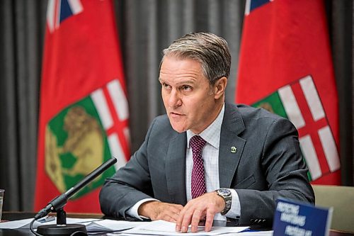 MIKAELA MACKENZIE / WINNIPEG FREE PRESS

Health, seniors and active living minister Cameron Friesen speaks to the media at a call-in press conference at the Manitoba Legislative Building in Winnipeg on Friday, Nov. 13, 2020. For Danielle Da Silva story.

Winnipeg Free Press 2020